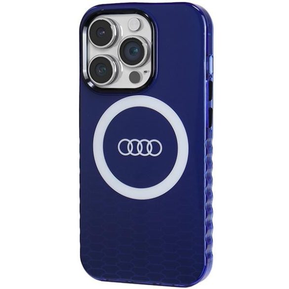 Audi AU-IMLMIP14P-Q5/D2-BE IML Big Logo MagSafe-kompatibilis keménytok iPhone 14 Pro - tengerészkék