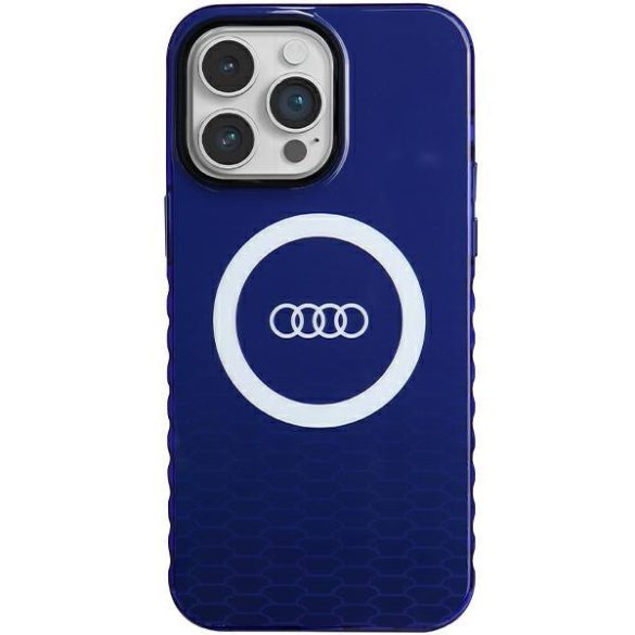 Audi AU-IMLMIP14PM-Q5/D2-BE IML Big Logo MagSafe-kompatibilis keménytok iPhone 14 Pro Max - tengerészkék