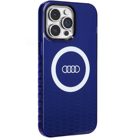 Audi AU-IMLMIP14PM-Q5/D2-BE IML Big Logo MagSafe-kompatibilis keménytok iPhone 14 Pro Max - tengerészkék