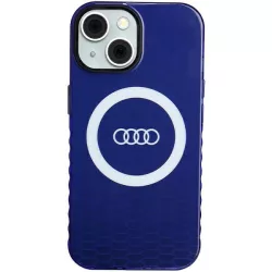   Audi AU-IMLMIP15-Q5/D2-BE IML Big Logo MagSafe-kompatibilis keménytok iPhone 15 - tengerészkék