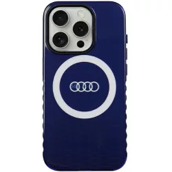  Audi AU-IMLMIP15P-Q5/D2-BE IML Big Logo MagSafe-kompatibilis keménytok iPhone 15 Pro - tengerészkék