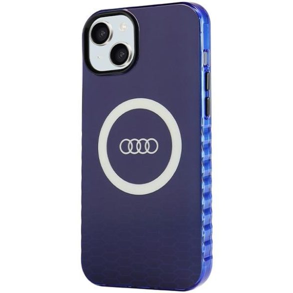 Audi AU-IMLMIP15M-Q5/D2-BE IML Big Logo MagSafe-kompatibilis keménytok iPhone 14 Plus/15 Plus - tengerészkék