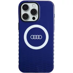   Audi AU-IMLMIP15PM-Q5/D2-BE IML Big Logo MagSafe-kompatibilis keménytok iPhone 15 Pro Max - tengerészkék
