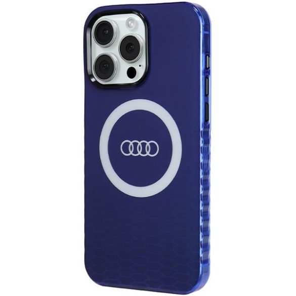 Audi AU-IMLMIP15PM-Q5/D2-BE IML Big Logo MagSafe-kompatibilis keménytok iPhone 15 Pro Max - tengerészkék
