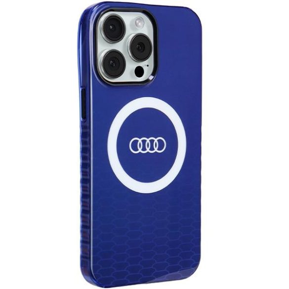 Audi AU-IMLMIP15PM-Q5/D2-BE IML Big Logo MagSafe-kompatibilis keménytok iPhone 15 Pro Max - tengerészkék