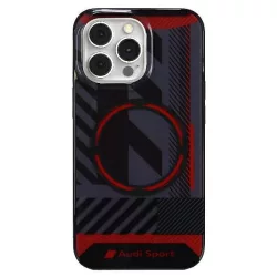   Audi AU-IMLMIP13P-RSQ/D2-BK IML Sport MagSafe kompatibilis keménytok iPhone 13 Pro / 13 - fekete