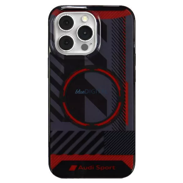 Audi AU-IMLMIP13PM-RSQ/D2-BK IML Sport MagSafe kompatibilis keménytok iPhone 13 Pro Max - fekete