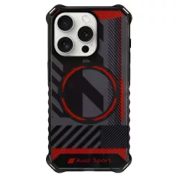   Audi AU-IMLMIP15P-RSQ/D2-BK IML Sport MagSafe kompatibilis keménytok iPhone 15 Pro - fekete