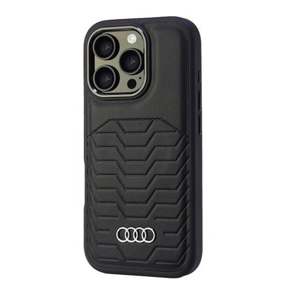 Audi AU-TPUPCMIP16P-GT/D3-BK Synthetic Leather MagSafe keménytok iPhone 16 Pro - fekete