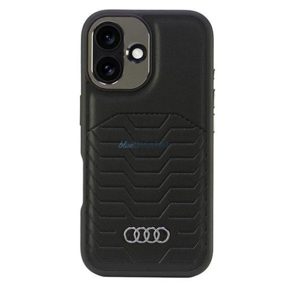 Audi AU-TPUPCMIP16M-GT/D3-BK Synthetic Leather MagSafe keménytok iPhone 16 Plus - fekete