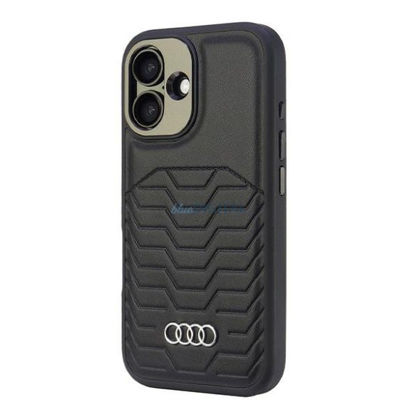 Audi AU-TPUPCMIP16M-GT/D3-BK Synthetic Leather MagSafe keménytok iPhone 16 Plus - fekete