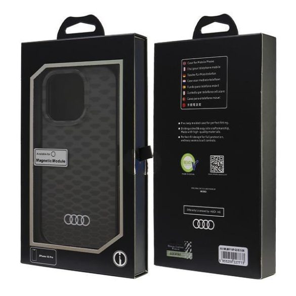 Audi AU-IMLMIP16P-Q5/D3-BK IML Stitching Pattern MagSafe tok iPhone 16 Pro - fekete