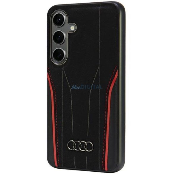 Audi AU-TPUPCS24-R8/D3-RD MagSafe-kompatibilis keménytok Samsung Galaxy S24 - fekete-piros