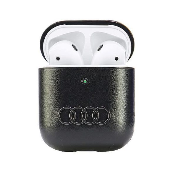 Audi AU-AP-GT/D3-BK Leather Big Logo tok AirPods - fekete