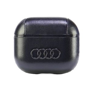 Audi AU-AP3-GT/D3-BK Leather Big Logo tok AirPods 3 - fekete