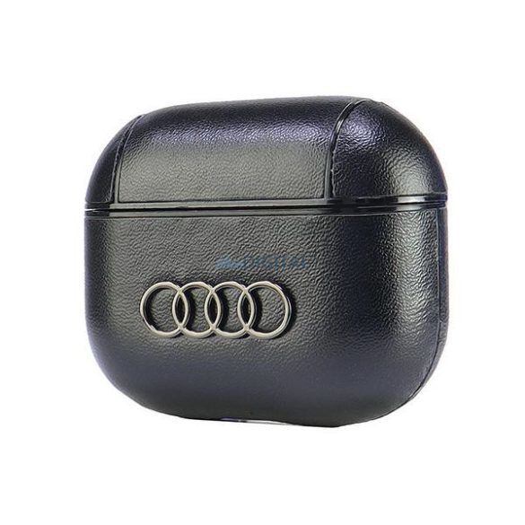 Audi AU-AP3-GT/D3-BK Leather Big Logo tok AirPods 3 - fekete