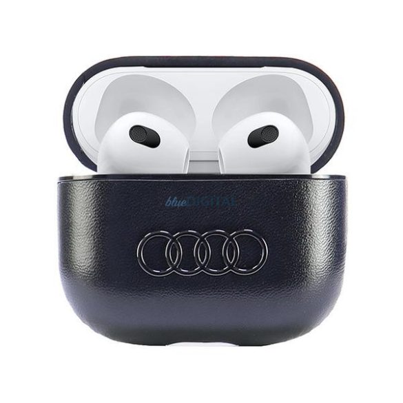 Audi AU-AP3-GT/D3-BK Leather Big Logo tok AirPods 3 - fekete