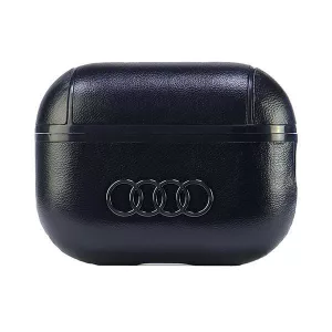 Audi AU-APP2-GT/D3-BK Leather Big Logo tok AirPods Pro 2 - fekete