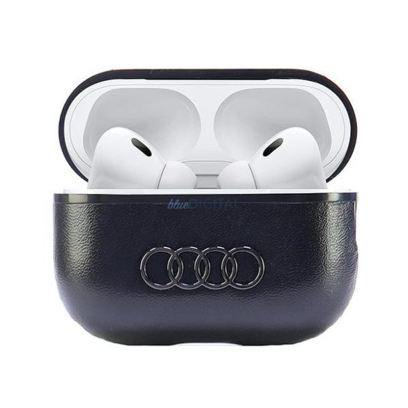 Audi AU-APP2-GT/D3-BK Leather Big Logo tok AirPods Pro 2 - fekete