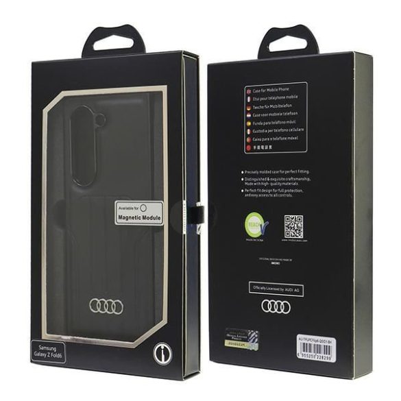 Audi AU-TPUPCMFold6-Q5/D1-BK Synthetic Leather MagSafe keménytok Samsung Galaxy Z Fold6 F956 - fekete