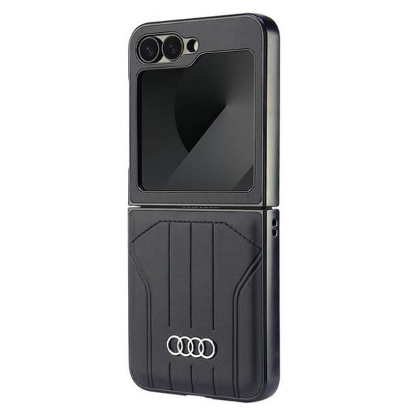 Audi AU-TPUPCFlip6-Q5/D1-BK Synthetic Leather MagSafe keménytok Samsung Galaxy Z Flip6 F741 - fekete