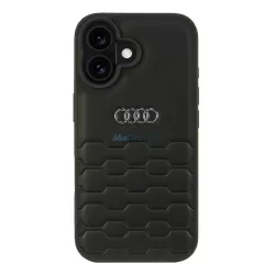   Audi AU-TPUPCIP16-GT/D2-BK Synthetic Leather keménytok iPhone 16 - fekete