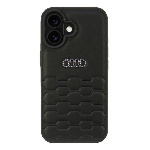 Audi AU-TPUPCIP16-GT/D2-BK Synthetic Leather keménytok iPhone 16 - fekete