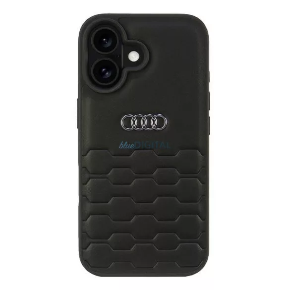 Audi AU-TPUPCIP16-GT/D2-BK Synthetic Leather keménytok iPhone 16 - fekete