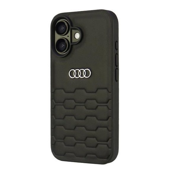 Audi AU-TPUPCIP16-GT/D2-BK Synthetic Leather keménytok iPhone 16 - fekete