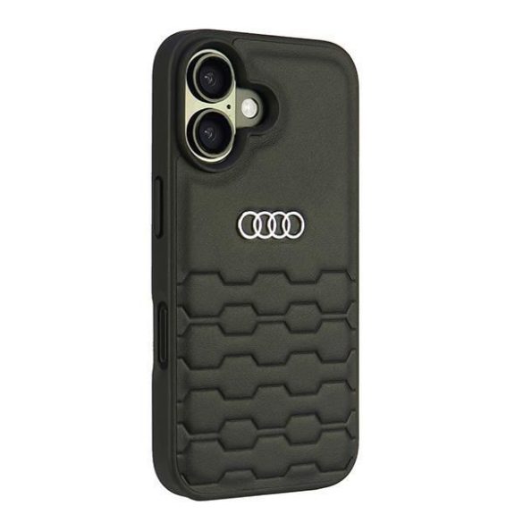 Audi AU-TPUPCIP16-GT/D2-BK Synthetic Leather keménytok iPhone 16 - fekete