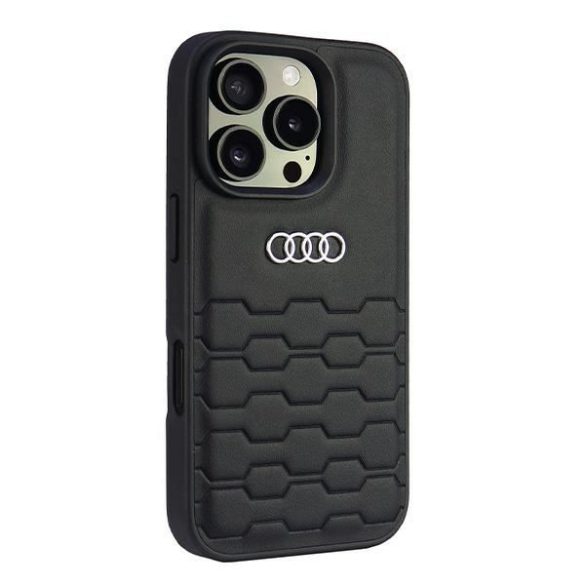 Audi AU-TPUPCIP16P-GT/D2-BK Synthetic Leather keménytok iPhone 16 Pro - fekete