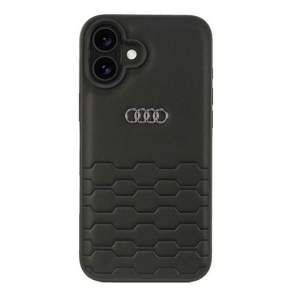 Audi AU-TPUPCIP16M-GT/D2-BK Synthetic Leather keménytok iPhone 16 Plus - fekete