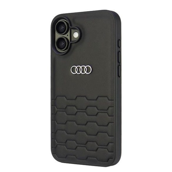 Audi AU-TPUPCIP16M-GT/D2-BK Synthetic Leather keménytok iPhone 16 Plus - fekete