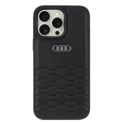   Audi AU-TPUPCIP16PM-GT/D2-BK Synthetic Leather keménytok iPhone 16 Pro Max - fekete