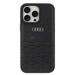   Audi AU-TPUPCIP16PM-GT/D2-BK Synthetic Leather keménytok iPhone 16 Pro Max - fekete