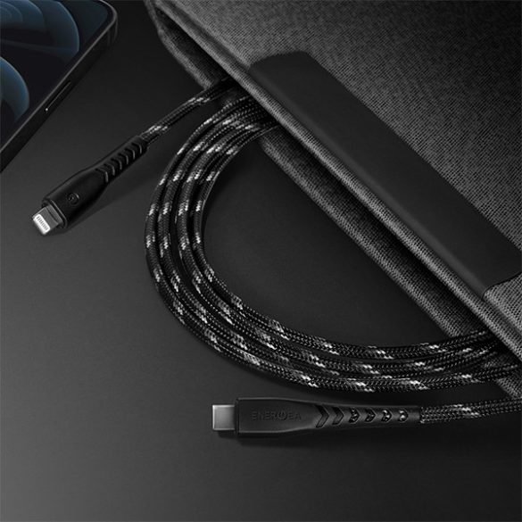 ENERGEA kabel Nyloflex USB-C - Lightning C94 MFI 1,5m fekete