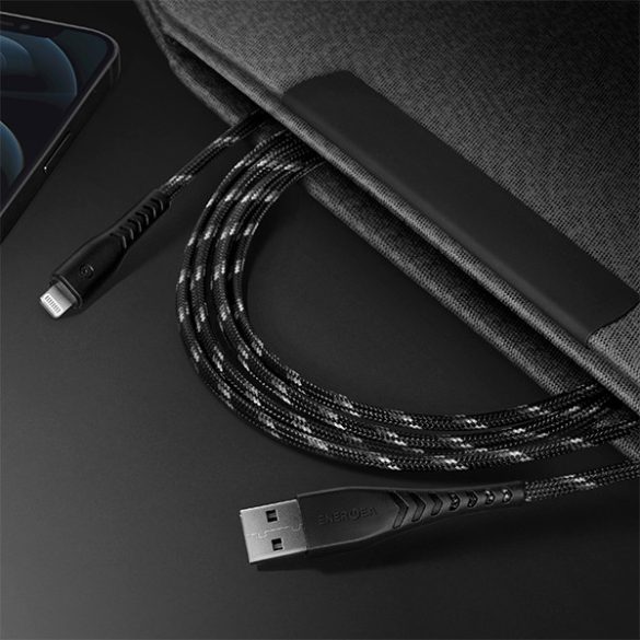 ENERGEA kabel Nyloflex USB - Lightning töltés és szinkronizálás C89 MFI 1.5m fekete