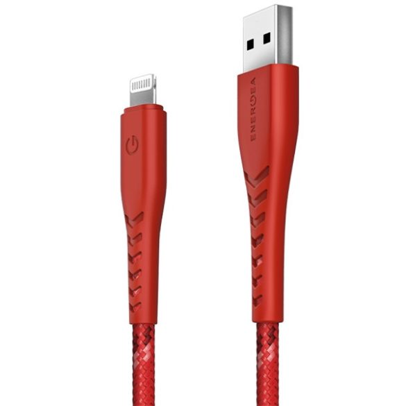 ENERGEA kabel Nyloflex USB - Lightning töltés és szinkronizálás C89 MFI 1.5m piros