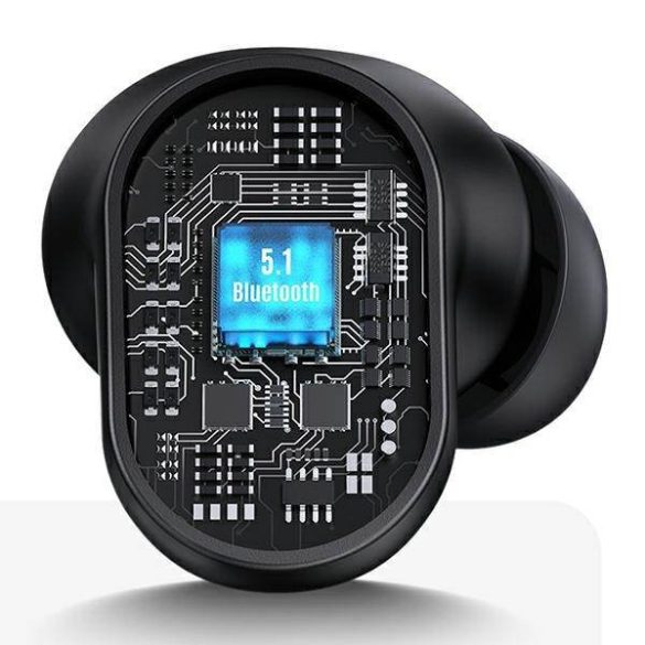 USAMS Bluetooth fülhallgató 5.1 TWS BH sorozat vezeték nélküli fekete BHUBH01