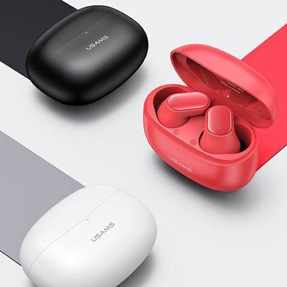 USAMS Bluetooth fülhallgató 5.1 TWS BH sorozat vezeték nélküli piros BHUBH03