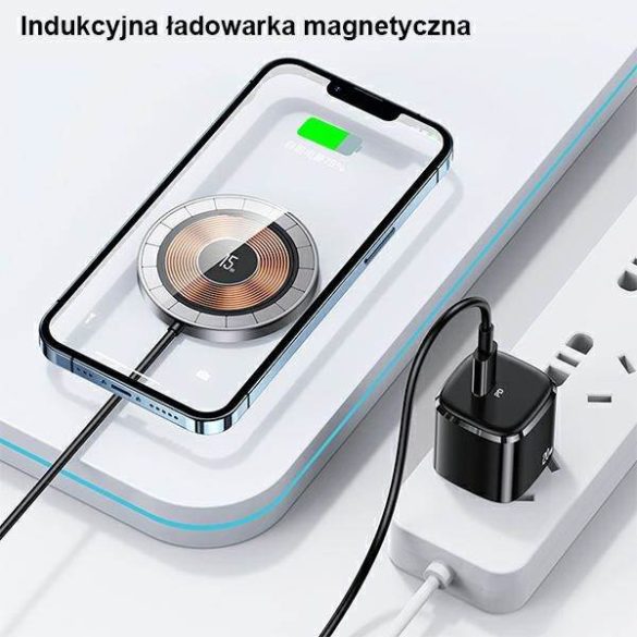 USAMS indukciós töltő US-CD183 mágneses 15W fekete CD183CDX01