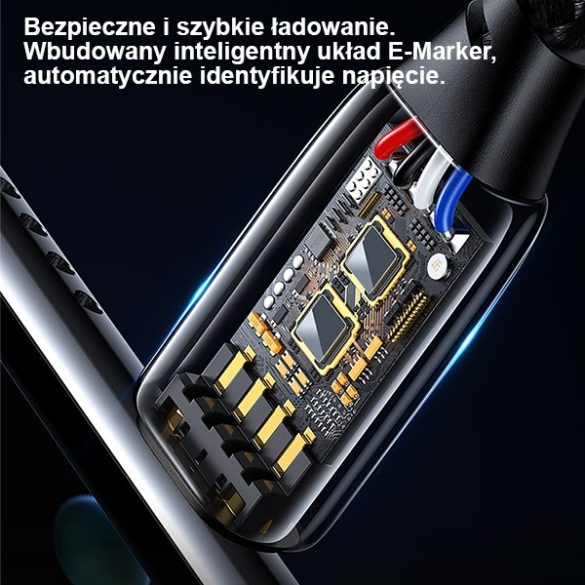 USAMS kábel fonott U82 USB-C na USB-C 1.2m 240W PD 3.1 Fast Charging fekete SJ580USB01 (US-SJ580)