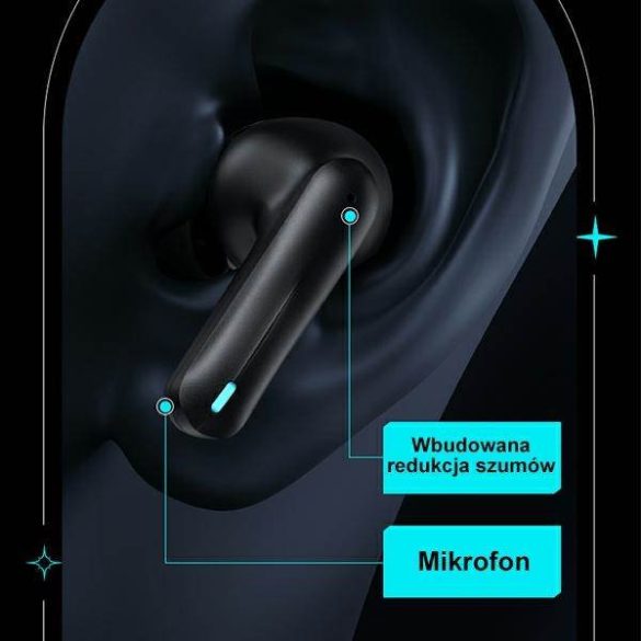 USAMS Bluetooth fülhallgató 5.3 TWS XJ13 sorozat Gaming Earbuds vezeték nélküli fekete BHUXJ01 (US-XJ13)