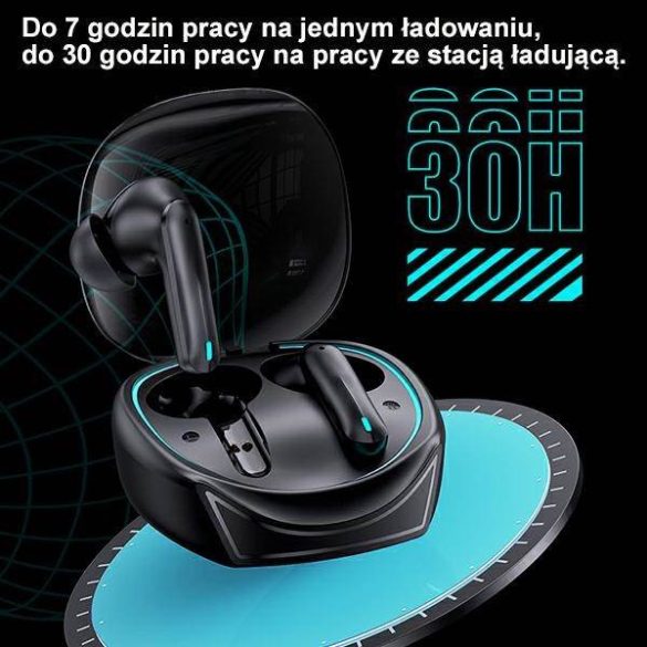 USAMS Bluetooth fülhallgató 5.3 TWS XJ13 sorozat Gaming Earbuds vezeték nélküli fekete BHUXJ01 (US-XJ13)
