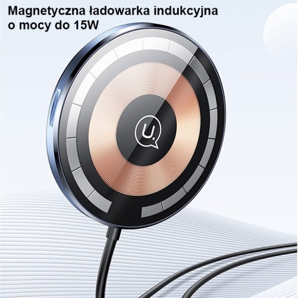 USAMS indukciós töltő/tartó US-CD164 15W 2w1 Magnetic szellőzőrácsra rögzíthető átlátszó CD164DZ02