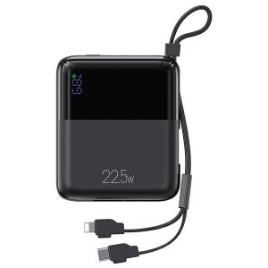 USAMS Powerbank PB69 10000mAh 22.5W QC3.0+PD gyorstöltés Digitális kijelző fekete 10KCD18601 (US-CD186)