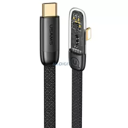   USAMS kábel szögletes USB-C na Lightning PD 20W gyors töltés Iceflake Series 1,2m fekete SJ583USB01 (US-SJ583)