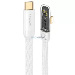   USAMS kábel szögletes USB-C na Lightning PD 20W gyors töltés Iceflake Series 1,2m fehér SJ583USB02 (US-SJ583)