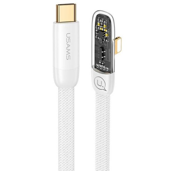 USAMS kábel szögletes USB-C na Lightning PD 20W gyors töltés Iceflake Series 1,2m fehér SJ583USB02 (US-SJ583)