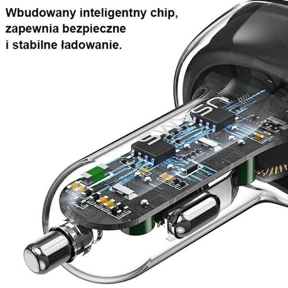 USAMS töltő 2xUSB-C 2xUSB-A C34 120W gyorstöltés kék CC169CC01 (US-CC169)